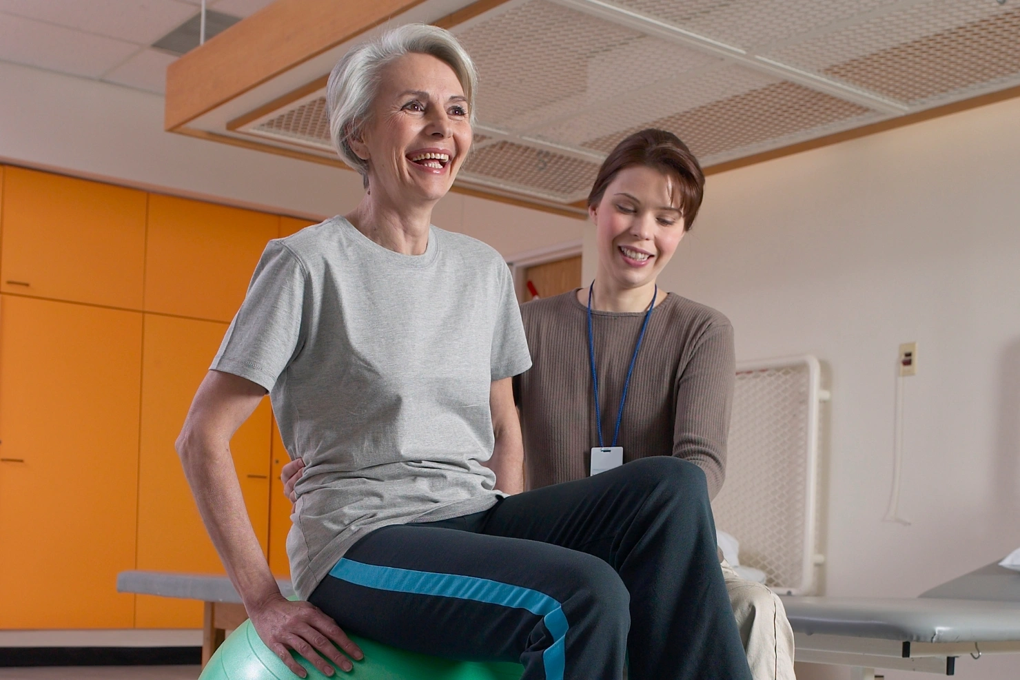 older woman patient on physical therapy