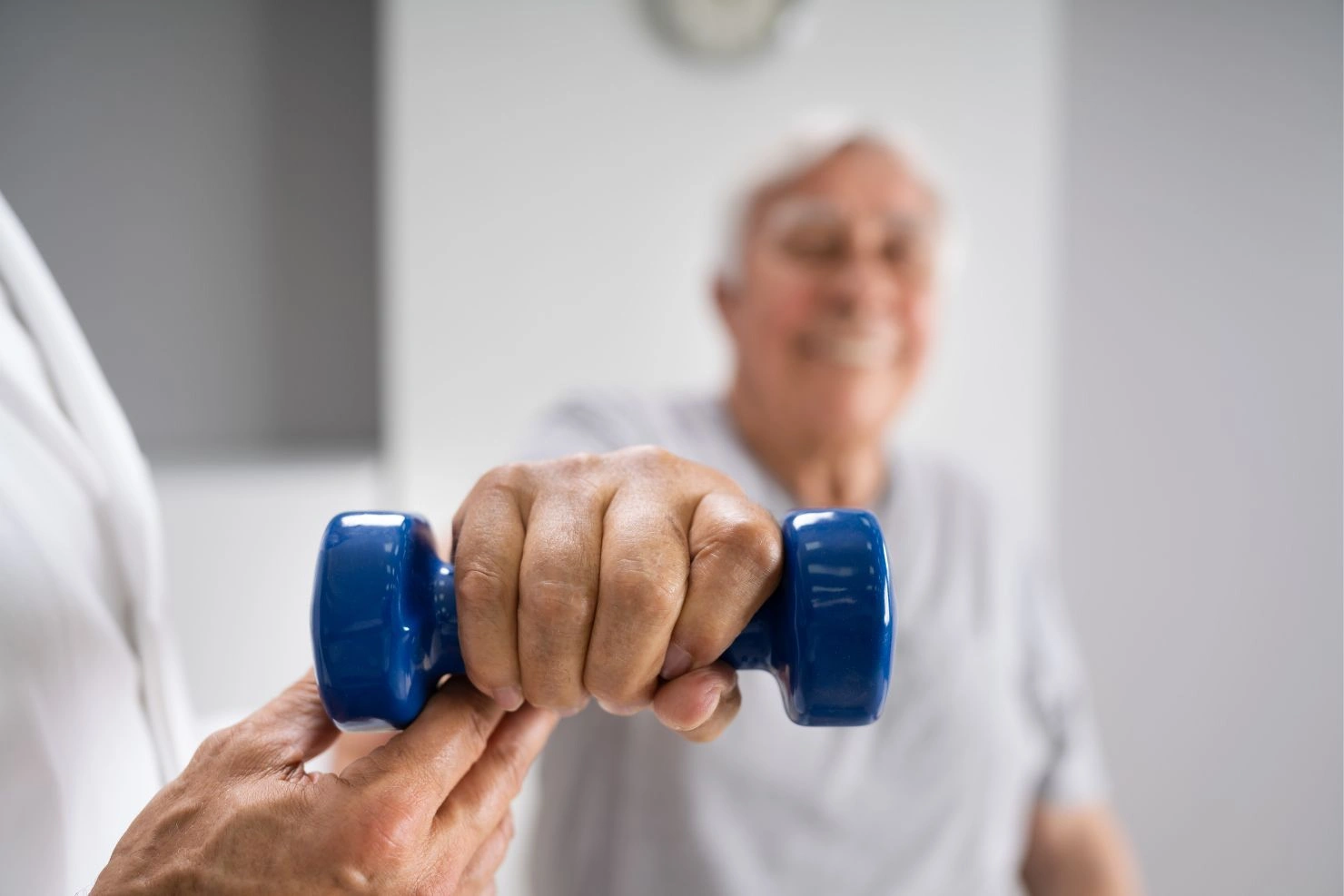 Older person getting Physical therapy at home
